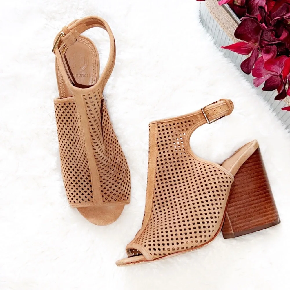 TORY BURCH Jesse Perforate Suede Ankle Bootie - Picture 5 of 10